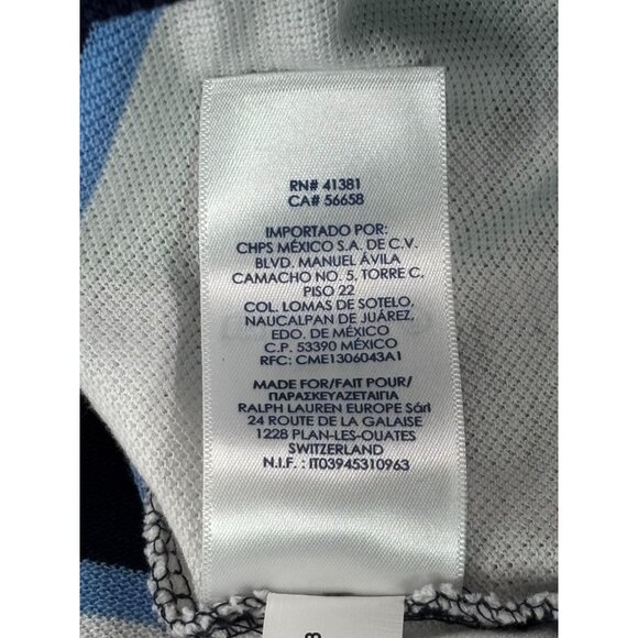 Chaps Mens Everyday Polo Shirt Blue & White Stripes XXL 100% Cotton - Picture 6 of 11